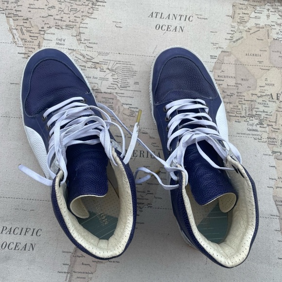 Alexander McQueen X PUMA Sample Kas High-Top Sneakers Blue Leather M9 - Picture 11 of 11